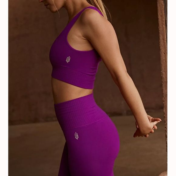 FREE PEOPLE | ✨NWOT✨ Good Karma Leggings in Vivid Violet * - Picture 4 of 6
